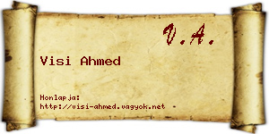 Visi Ahmed névjegykártya